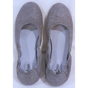 Minnetonka Moccasins Anna Ballet Flat, gray crackel finish leather 6